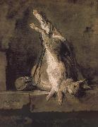 Jean Baptiste Simeon Chardin Hare hunting bags and powder extinguishers USA oil painting reproduction